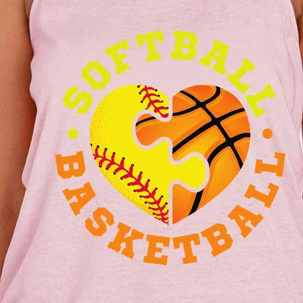 Softball Basketball Gift Women's Knotted Racerback Tank