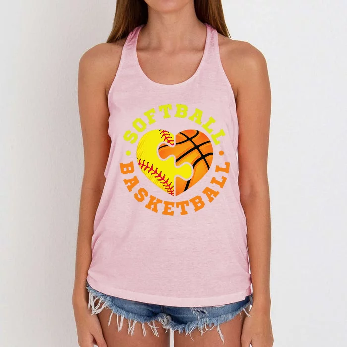 Softball Basketball Gift Women's Knotted Racerback Tank