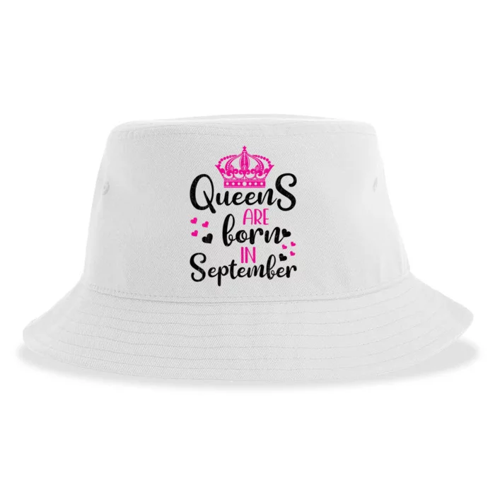 September Bday Great Gift Queens Are Born In September Gift Sustainable Bucket Hat