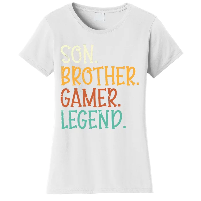 Son Brother Gamer Legend Funny Gaming Women's T-Shirt