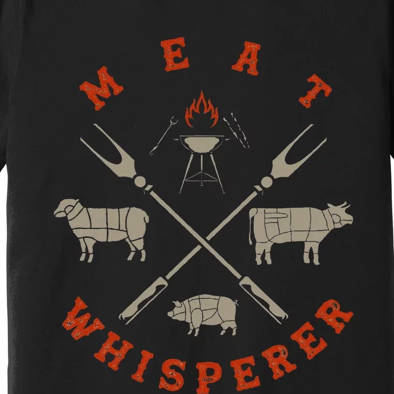 Smoked Bbq Grilling Meat Smoking Meat Whisperer Barbecue Premium T-Shirt