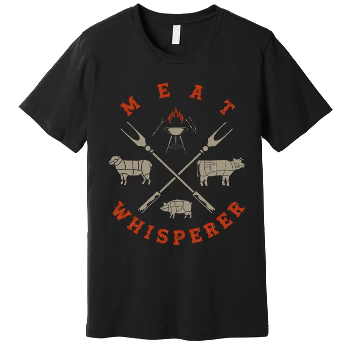 Smoked Bbq Grilling Meat Smoking Meat Whisperer Barbecue Premium T-Shirt