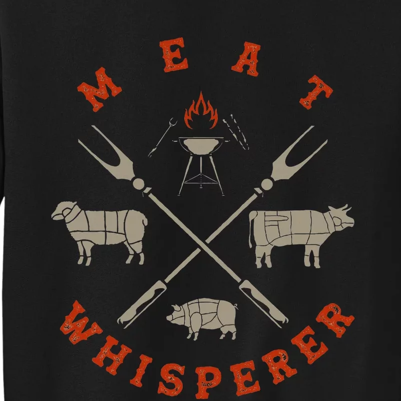 Smoked Bbq Grilling Meat Smoking Meat Whisperer Barbecue Tall Sweatshirt