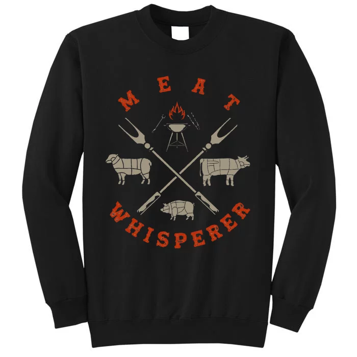 Smoked Bbq Grilling Meat Smoking Meat Whisperer Barbecue Tall Sweatshirt