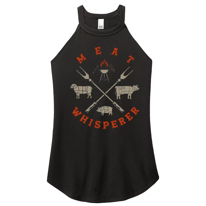 Smoked Bbq Grilling Meat Smoking Meat Whisperer Barbecue Women’s Perfect Tri Rocker Tank