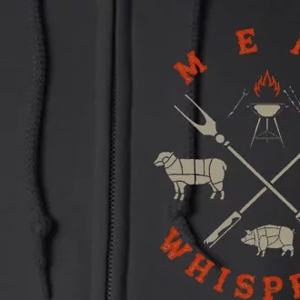 Smoked Bbq Grilling Meat Smoking Meat Whisperer Barbecue Full Zip Hoodie