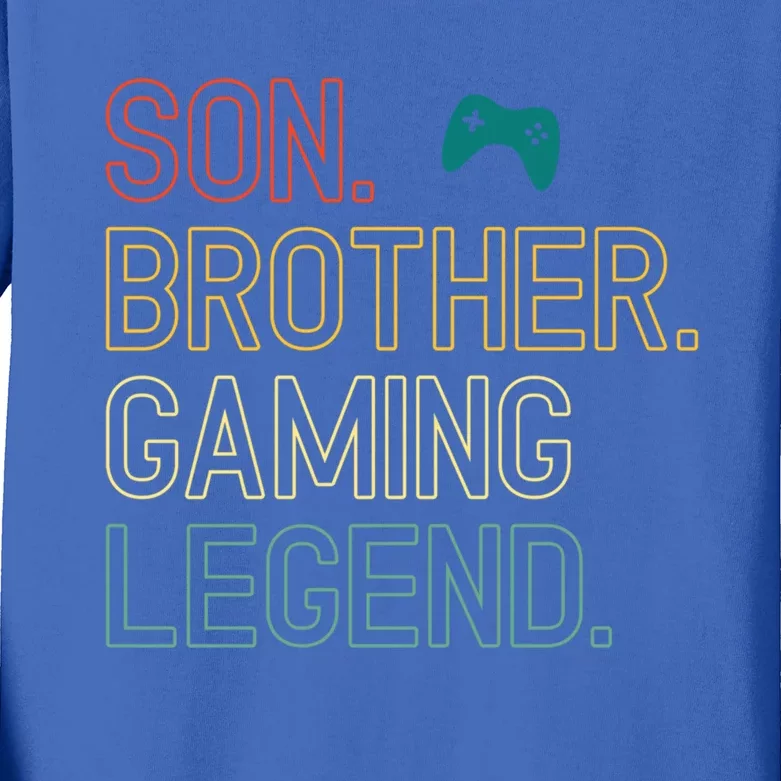 Son Brother Gaming Legend For Gamer Gift Kids Long Sleeve Shirt