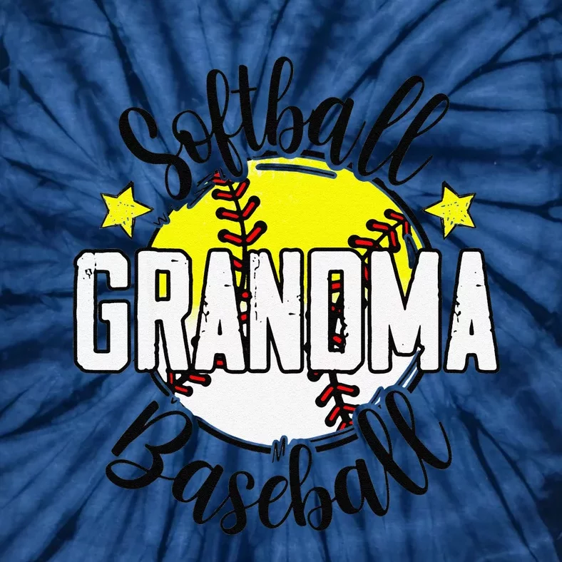 Softball Baseball Grandma Gift For Women Tie-Dye T-Shirt