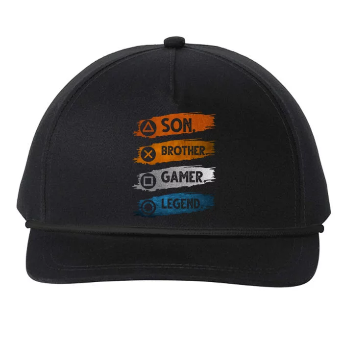 Son Brother Gamer Legend Controller Snapback Five-Panel Rope Hat