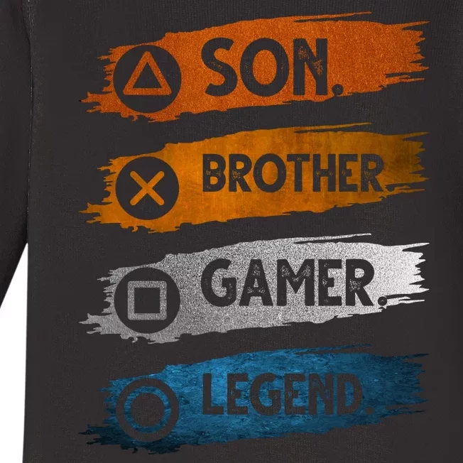 Son Brother Gamer Legend Controller Baby Long Sleeve Bodysuit