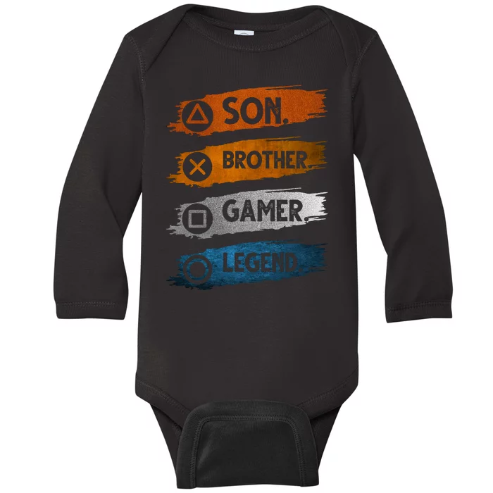 Son Brother Gamer Legend Controller Baby Long Sleeve Bodysuit