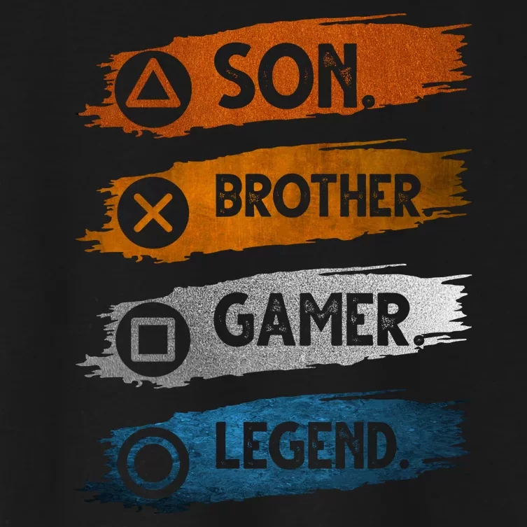 Son Brother Gamer Legend Controller Women's Crop Top Tee