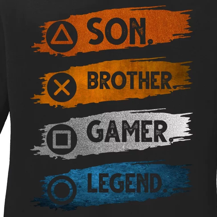 Son Brother Gamer Legend Controller Ladies Long Sleeve Shirt