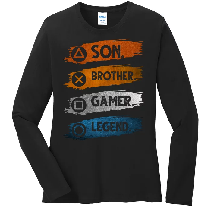 Son Brother Gamer Legend Controller Ladies Long Sleeve Shirt