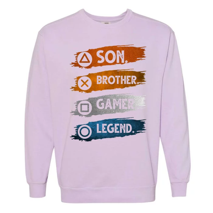 Son Brother Gamer Legend Controller Garment-Dyed Sweatshirt