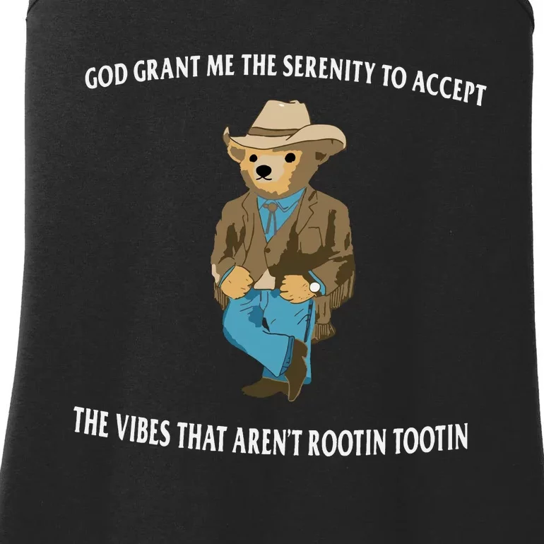 Serenity Bear God Grant Me The Serenity To Accept The Vibes That Aren’t R Ladies Essential Tank