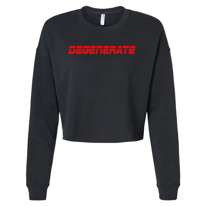 Sports Betting Gambling Funny Degenerate Gambler Gift Idea Cropped Pullover Crew