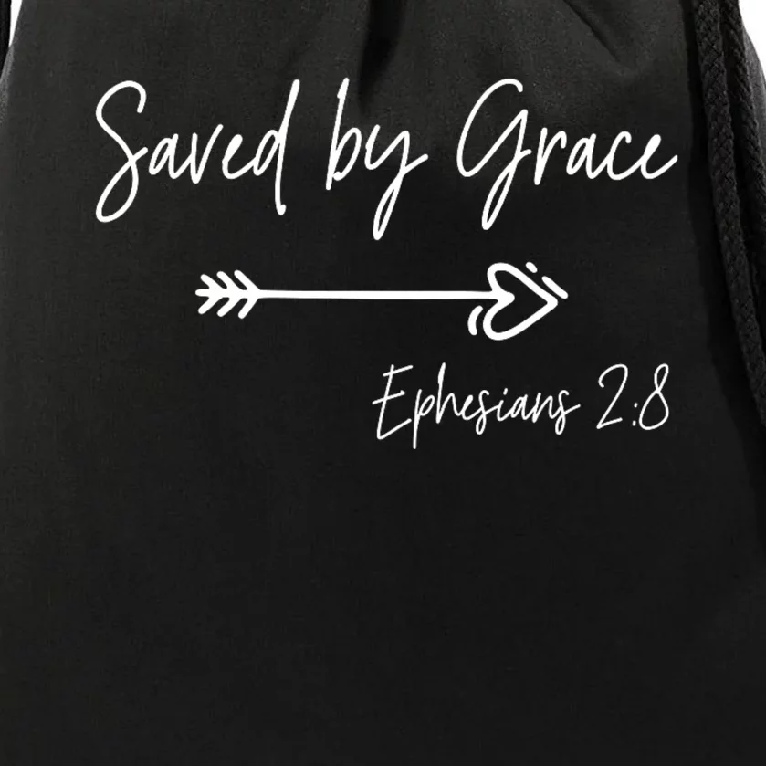 Saved By Grace Ephesians Scripture Christian Bible Verse Drawstring Bag