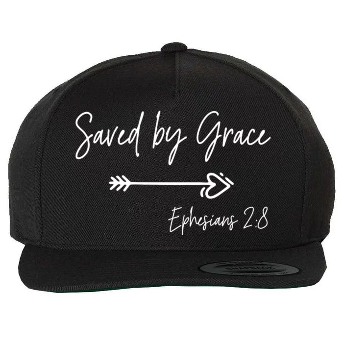 Saved By Grace Ephesians Scripture Christian Bible Verse Wool Snapback Cap