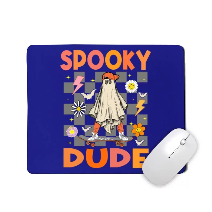 Skateboard Boo Ghost Spooky Dude Hippie Halloween Costumes Gift Mousepad