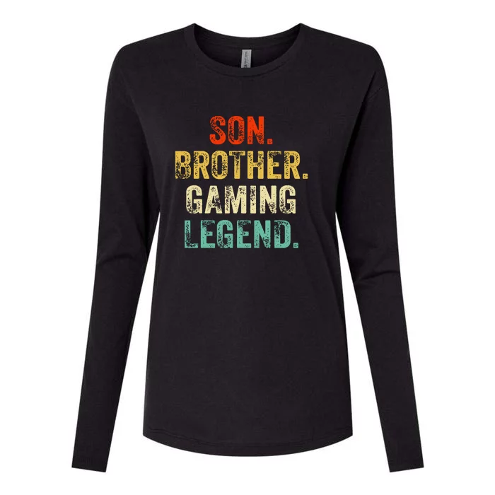 Son Brother Gaming Legend Gamer Gaming Womens Cotton Relaxed Long Sleeve T-Shirt