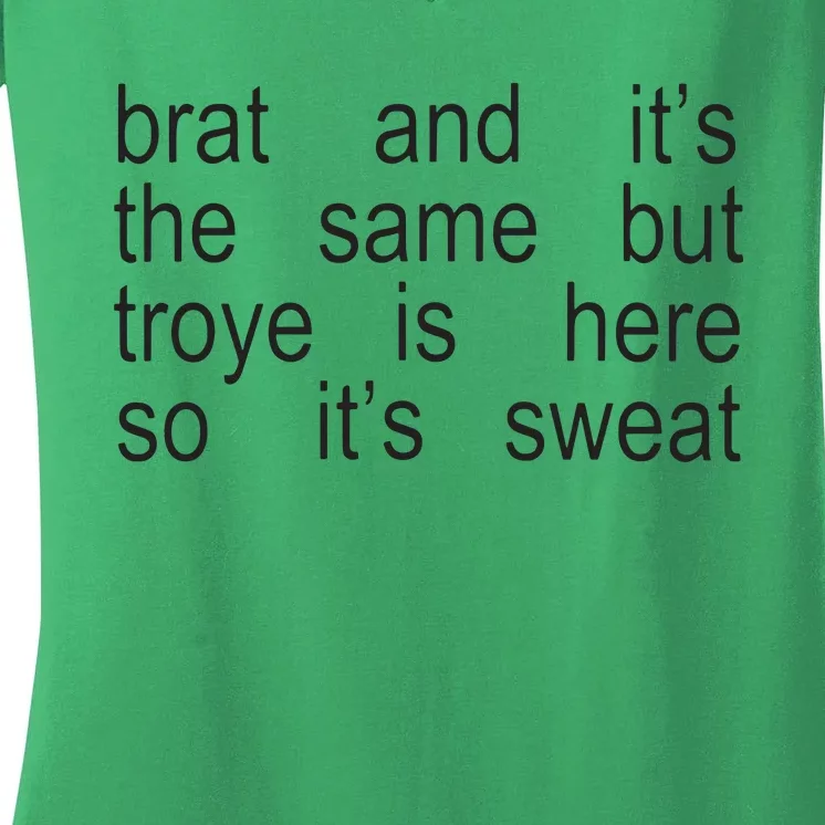 Sweat Brat Green Women's V-Neck T-Shirt