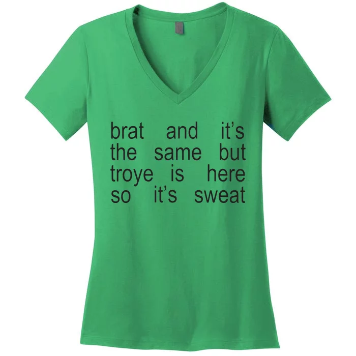 Sweat Brat Green Women's V-Neck T-Shirt