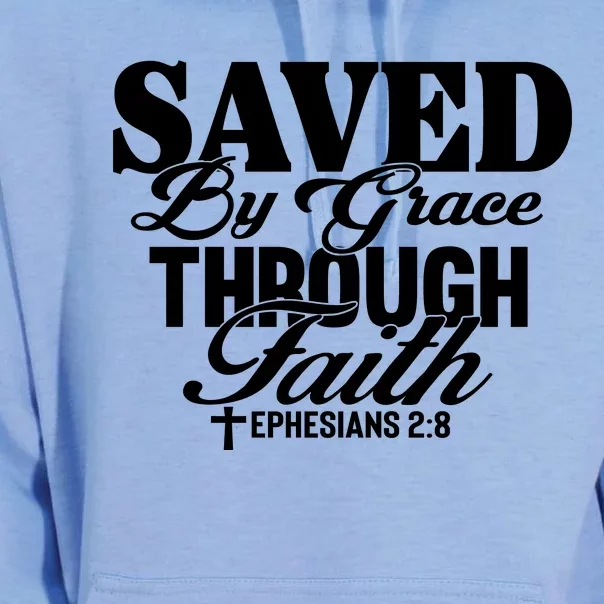 Saved By Grace Through Faith T Unisex Surf Hoodie