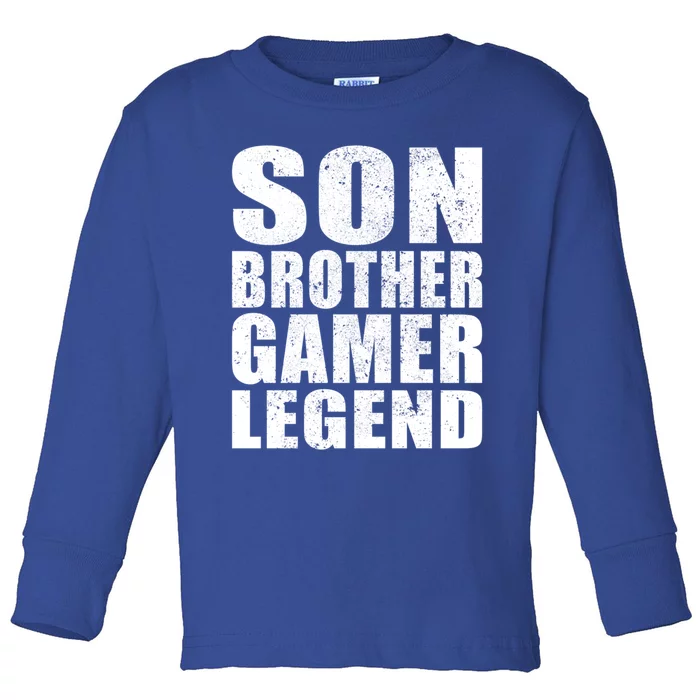 Son Brother Gamer Legend Funny Gaming Meaningful Gift Toddler Long Sleeve Shirt