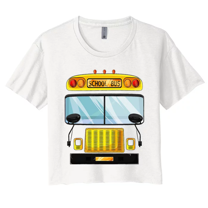 School Bus Halloween Costume Funny Bus Driver Women's Crop Top Tee