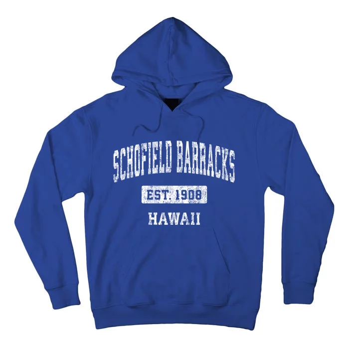 Schofield Barracks Hawaii Hi Vintage Sports Established Tall Hoodie