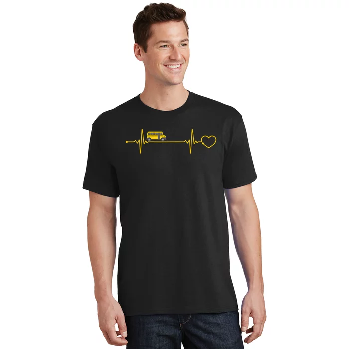 School Bus Hearbeat Driver Driving Transport Vehicle Service T-Shirt