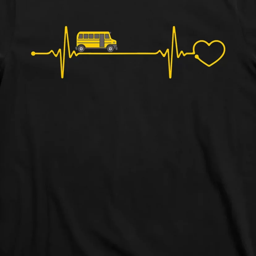 School Bus Hearbeat Driver Driving Transport Vehicle Service T-Shirt