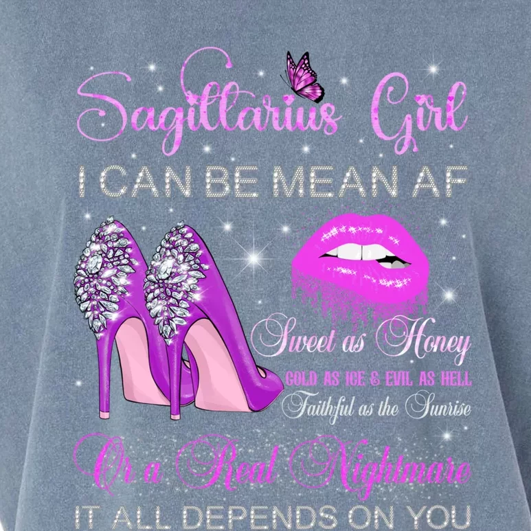 Sagittarius Birthday High Heels Dripping Lips Butterfly Meaningful Gift Garment-Dyed Women's Muscle Tee