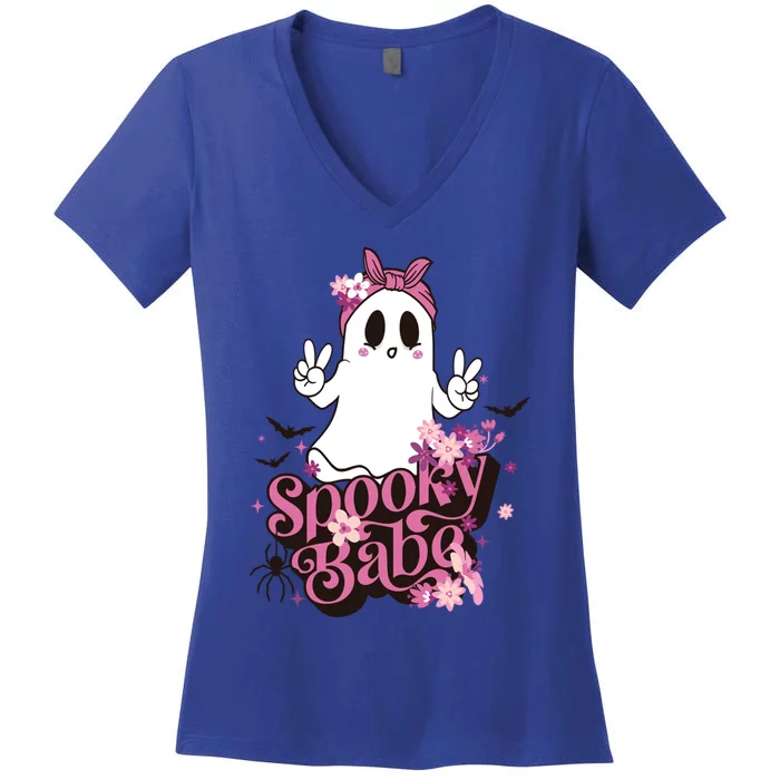 Spooky Babe Halloween Boo Crew Family Matching Great Gift Women's V-Neck T-Shirt