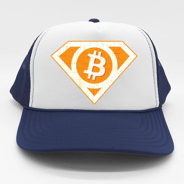 Super Bitcoin Hero Logo Trucker Hat