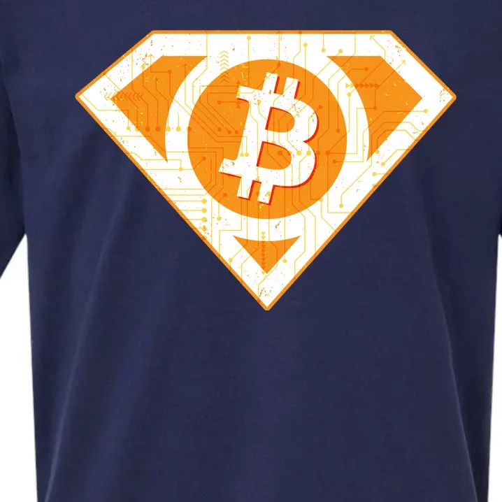 Super Bitcoin Hero Logo Sueded Cloud Jersey T-Shirt