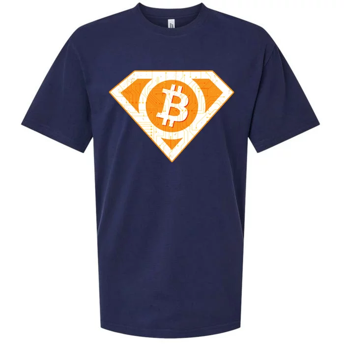 Super Bitcoin Hero Logo Sueded Cloud Jersey T-Shirt