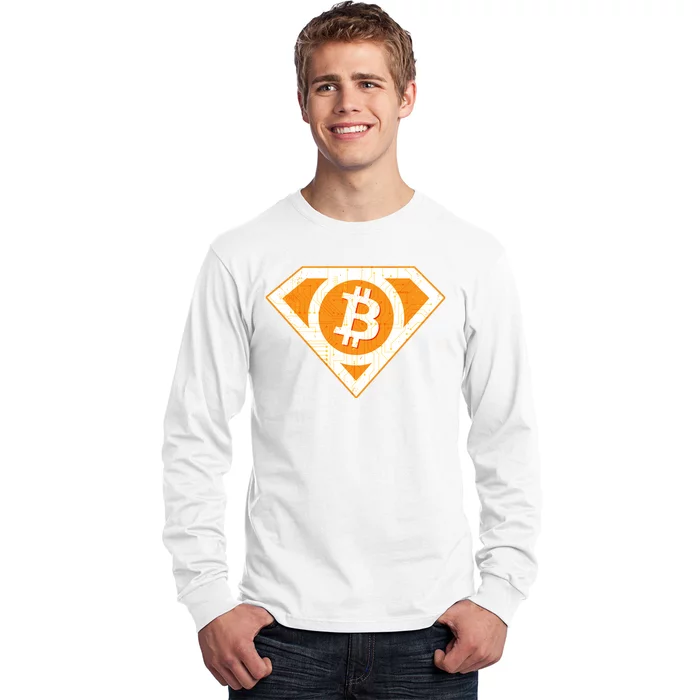 Super Bitcoin Hero Logo Long Sleeve Shirt