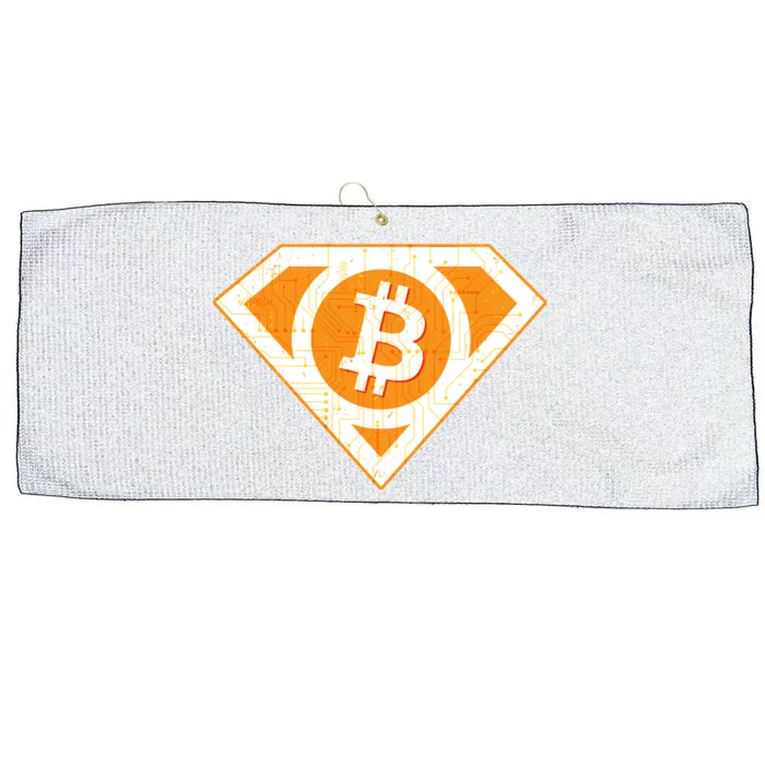 Super Bitcoin Hero Logo Large Microfiber Waffle Golf Towel