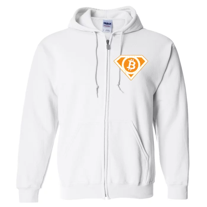 Super Bitcoin Hero Logo Full Zip Hoodie