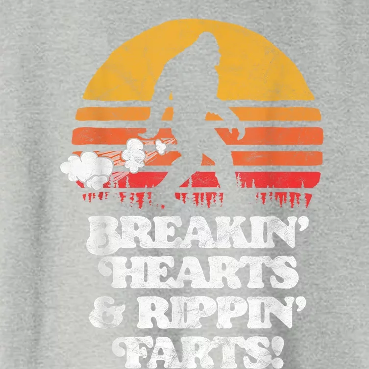 Sasquatch Breakin Hearts & Rippin Farts! Funny Bigfoot Sun Women's Crop Top Tee