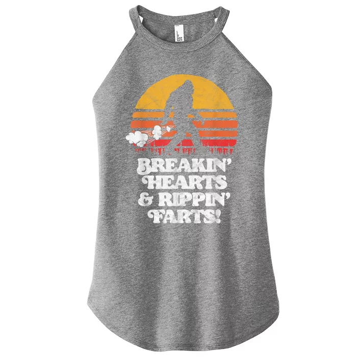 Sasquatch Breakin Hearts & Rippin Farts! Funny Bigfoot Sun Women’s Perfect Tri Rocker Tank