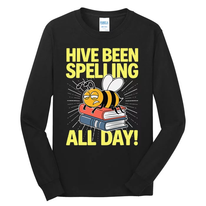 Spelling Bee Humor Spelling Champion Word Nerd Spelling Tall Long Sleeve T-Shirt