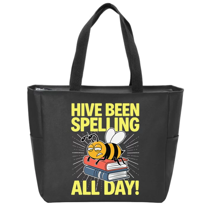 Spelling Bee Humor Spelling Champion Word Nerd Spelling Zip Tote Bag