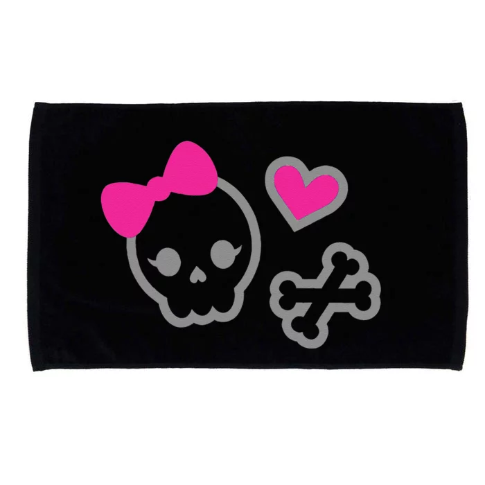 Skull Bow Hair Tie Halloween October 31st Microfiber Hand Towel