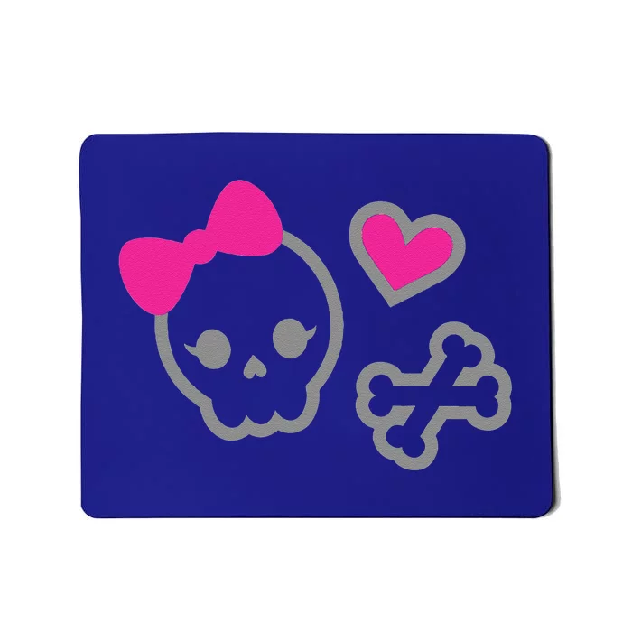 Skull Bow Hair Tie Halloween October 31st Mousepad