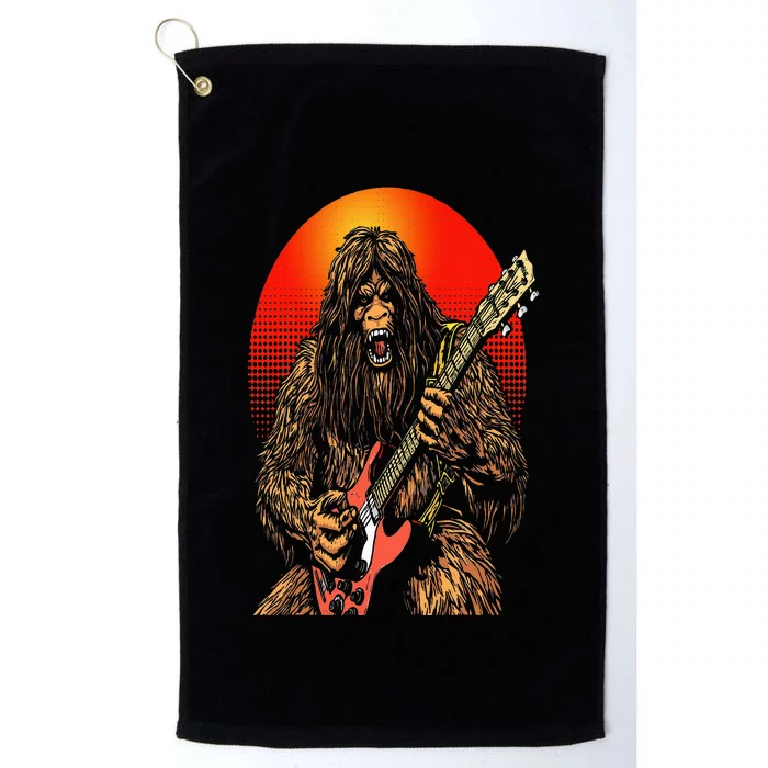 Shredsquatch Bigfoot Heavy Metal Electric Guitar Rock & Roll Platinum Collection Golf Towel