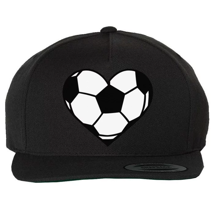 Soccer Ball Heart Valentine's Days Wool Snapback Cap