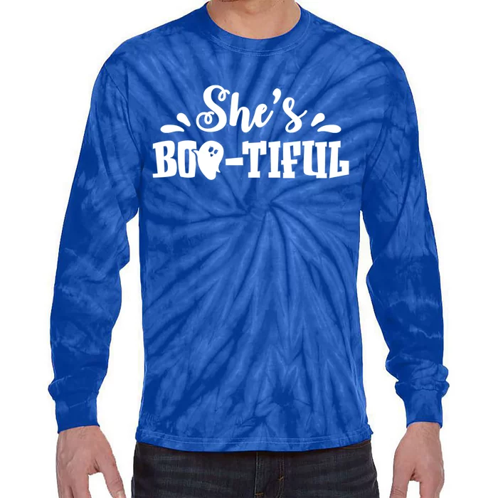 Shes Bootiful Halloween Ghost Matching Cute Cute Gift Tie-Dye Long Sleeve Shirt